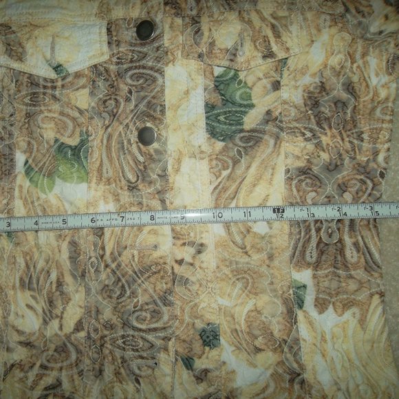 Analogy Floral Stretch Denim Paisley Textured  Jean Jacket - Picture 7 of 9